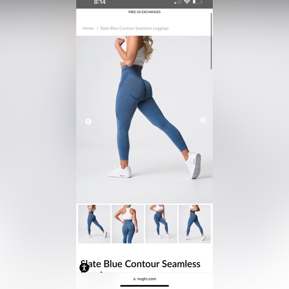 Slate Blue Contour Seamless Leggings